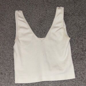 Women's Cream cropped Tank Top